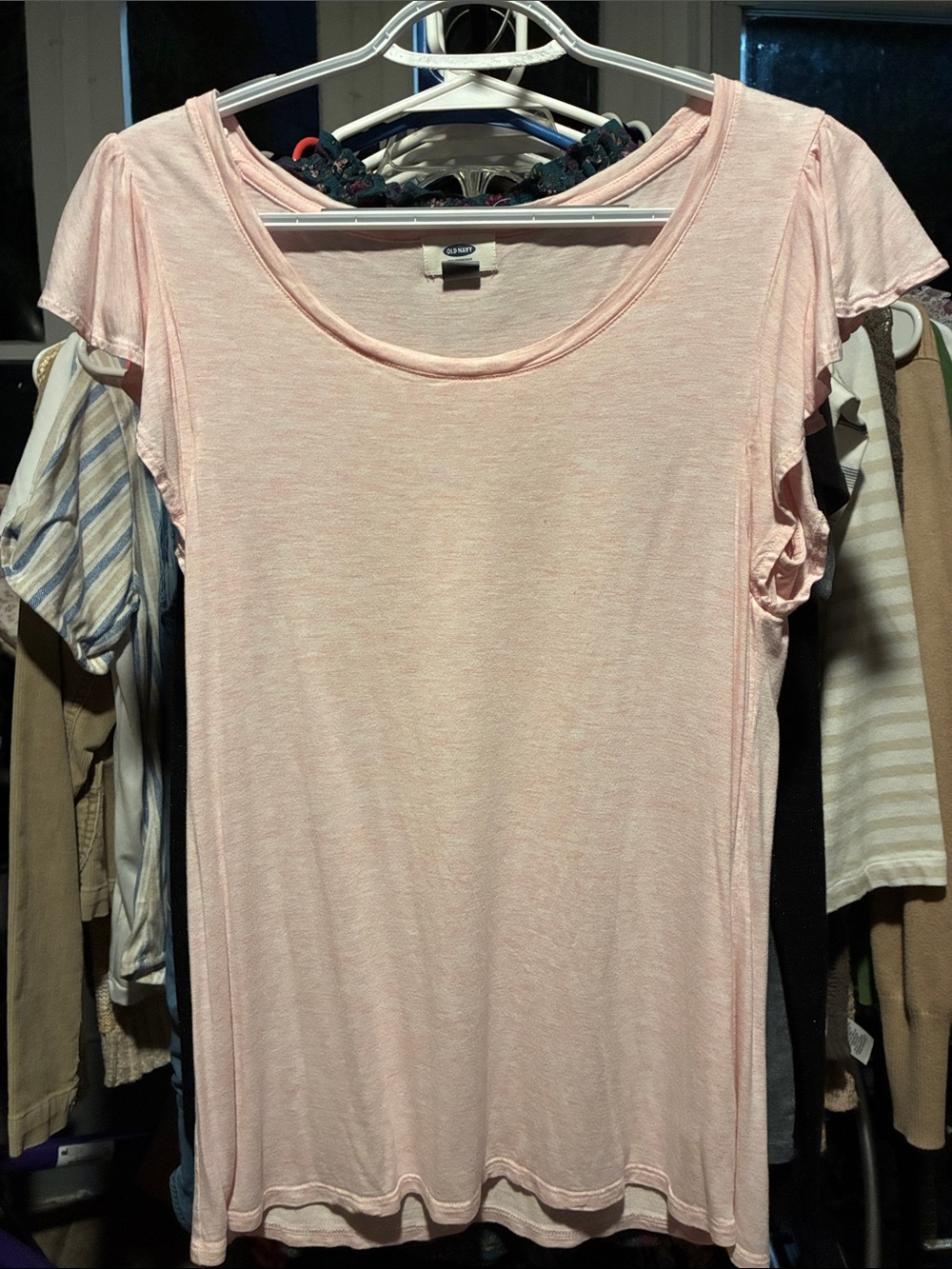Old Navy Light Pink Short Sleeve Scoop Neck Tee